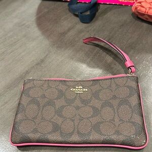 Brown and Pink wristlet